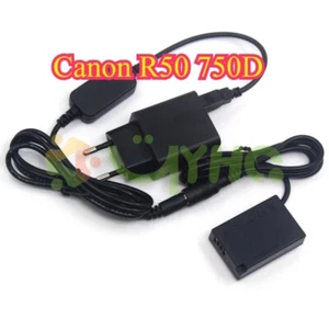 For Canon R50 750D QC 3.0 Quick Charger Power Cable+DR-E18 LP-E17 Dummy Battery - Picture 1 of 5