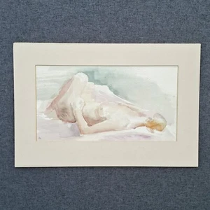 Vintage Nude Female Original Life Painting Watercolour Figurative Abstract Women - Imagen 1 de 6