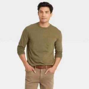 Camiseta de manga larga Goodfellow & Co™ Dill Pickle para hombre ajuste estándar cuello redondo - Imagen 1 de 1