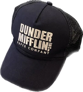 Dunder Mifflin Hat Cap Snap Back Mens Blue The Office Mesh Trucker Logo - Picture 1 of 7