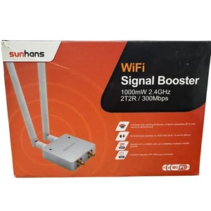 Sunhans Dual antenna WiFi Signal Booster 1000mW 2.4GHz 2T2R /300Mbps Amplifier - Picture 1 of 3