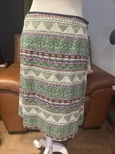 White Stuff 10 Knee Length Fully Lined 100% Cotton Side Zip Summery Fun SkirtVGC - Picture 1 of 9