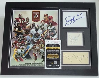 BAUGH THEISMANN JURGENSEN AUTOGRAPHED AUTHENTIC Signed FRAMED REDSKINS Photo JSA - Image 1 of 4