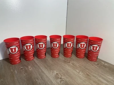 Utah Utes NCAA Pac 22 Conferência Grande 20oz Copos Plásticos Cor Vermelha (Conjunto de 7) - Imagem 1 de 2
