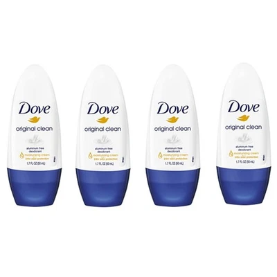 Dove Original Clean Roll On Deodorant, Aluminum Free, All Day Odor Protection, 4 - Image 1 of 4