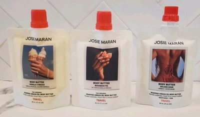 Josie Maran Whipped 摩洛哥坚果油身体黄油 2 Fl. 盎司 密封,3 个旅行管 — 第 1/2 张图片