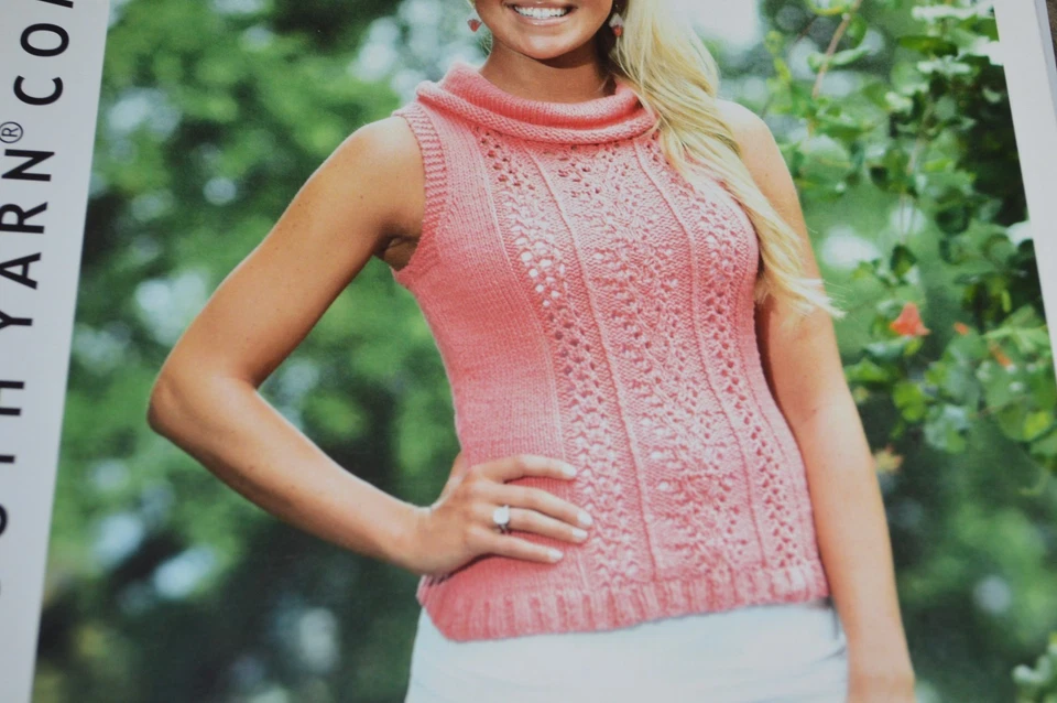 Plymouth Knitting Pattern 2319 Ladies Lace Panel Shell 34-50 - Image 1 of 1