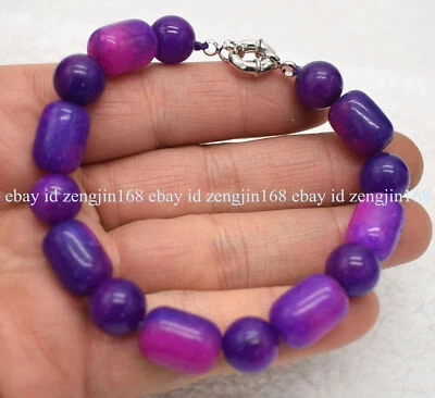 Pulseira de contas de pedra preciosa coluna sugilita roxa moda 10x14mm 7,5" AAA+ - Imagem 1 de 4