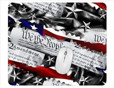 American flag USA Computer Non Slip Custom Mouse Pad Handmade  - Image 1 of 3