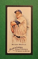 2008 TOPPS ALLEN & GINTER'S #7 MICKEY MANTLE MINI BLACK BORDER YANKEES BASEBALL