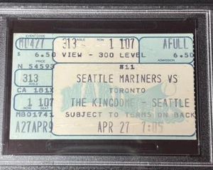 Boleto de asistencia Ken Griffey Jr 1st ML 4-27-1989 PSA 6 *Pop 1 - Ninguno superior* Raro - Imagen 1 de 6