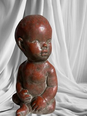 "Preciosa escultura antigua de bebé de 12""" Foto 1 de 4