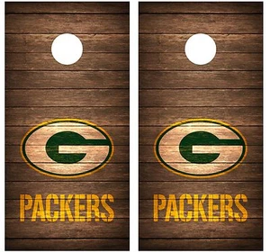 Green Bay Packers Vintage Wood Cornhole Board Decal Wrap Wraps (brown) - Picture 1 of 3