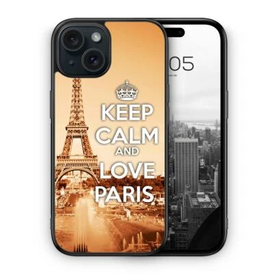 MUNIQASE Keep Calm And Love Paris Silikon Hülle für z.B. iPhone 12 13 14 15 16,Plus Pro M