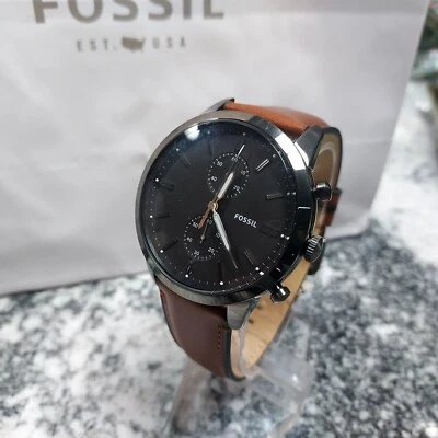 Fossil Men Townsman fs5522 Stainless Steel and Leather Casual Quartz Watch - Image 1 of 3