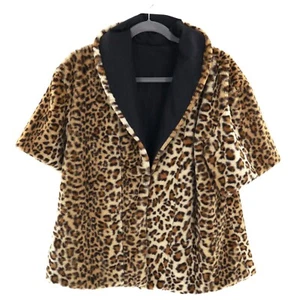 Hilary Radley Katherine Barclay Leopard Jacket Womens L Brown Mob Wife Trendy - Picture 1 of 8