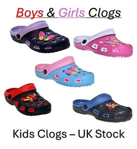 Kids Clogs Childrens Shoes Boys Girls Sandals Beach Pool Swim Holiday Summer NEW - Picture 1 of 12