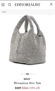 Dkny Rhinestone Mini Tote Purse - Picture 1 of 12