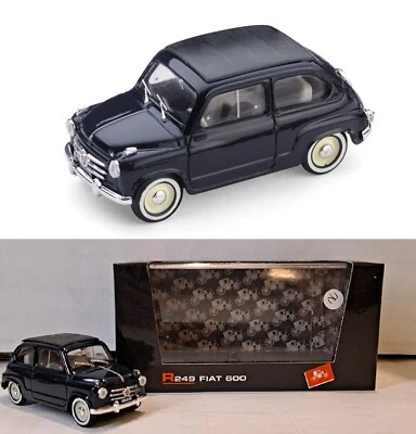 2042. BRUMM R249-06 FIAT 600 1a S. Trasformabile Chiusa 1956 Blu scuro/Dark blue - Immagine 1 di 4