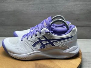 Asics Gel-Dedicate 7 Womens 9 Tennis Volleyball Gym Indoor White Purple Shoes - Picture 1 of 10