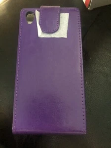 Sony Xperia Z5 Magnetic Flip Case With Card Slot Colour Purple - Picture 1 of 4