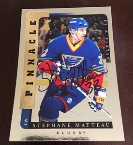 1996-97 Pinnacle Stephane Matteau Be A Player Silver Autograph#169 Card Nr/Mt-Mt - Picture 1 of 2