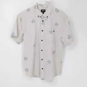 Billabong All Day Jacquard Tropical Button Down Short Sleeve Shirt Men's Size S - Picture 1 of 5
