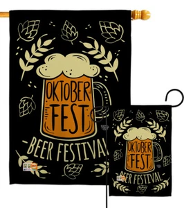 Oktoberfest Festival de Cerveza Bebidas Fiesta Bebidas Pretzels Jardín Casa Patio Bandera - Imagen 1 de 13