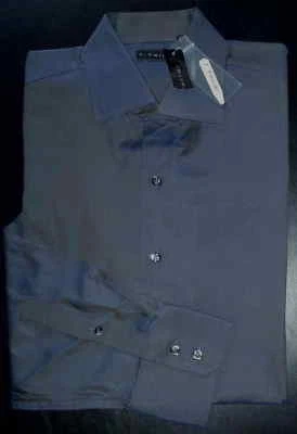 Camisa de vestir J. Ferrar L/S nueva con etiquetas 17/34-35 gris pizarra brillante s3755 Foto 1 de 4