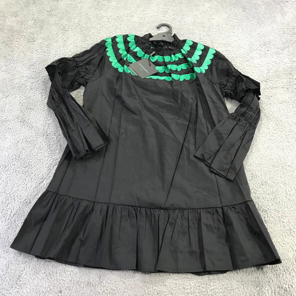 Vestido CYNTHIA ROWLEY Mujer Pequeño S Negro Verde Edén Vieira Bordado $425 Foto 1 de 4