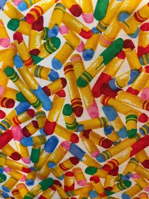 3/4 yard - Andover Kathy Hall Baby Artist Used Crayons Cotton  Fabric - Image 1 of 2