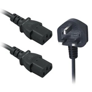2m Dual C13 Kettle Twin Connector Splitter Y Mains Lead Power Cable 10A UK Plug - Picture 1 of 1