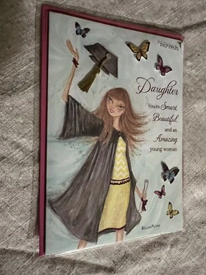 NEW Papyrus Bella Pilar Happy Graduation Day Daughter Pretty Gems Greeting Card - Image 1 of 4