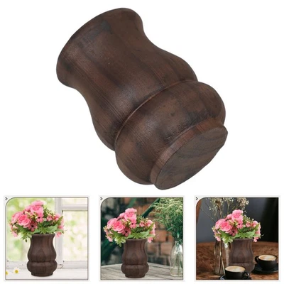  Vintage Wooden Vase Small Decorative Wood Flower Vase for Wedding Table - Bild 1 von 4
