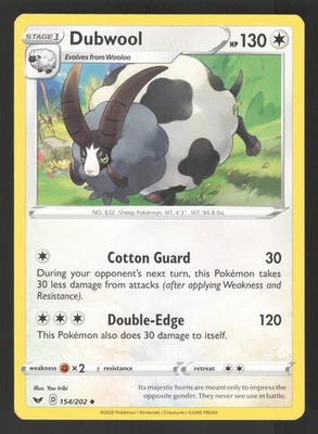 Dubwool 154/202 Uncommon Pokemon SWSH01: Sword & Shield Base Set - Image 1 of 2
