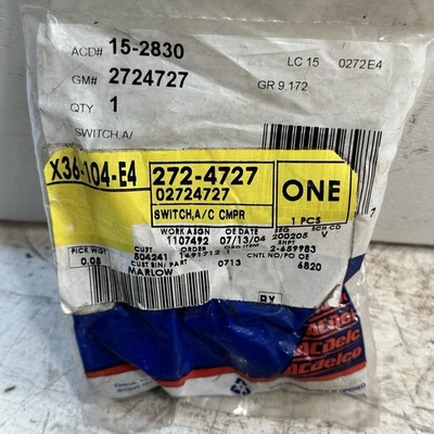 Nuevo conjunto de interruptor de corte de alta presión compresor de aire acondicionado GM 2724727 FABRICANTE DE EQUIPOS ORIGINALES 15-2830 Foto 1 de 4