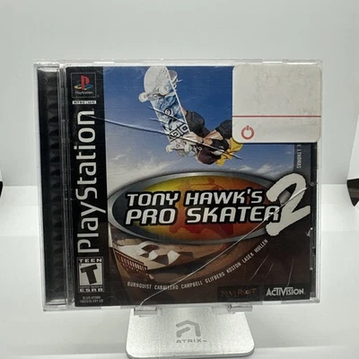 Tony Hawk’s Pro Skater 2 (PS1, 2000) – Black Label – Na caixa com manual - Imagem 1 de 4