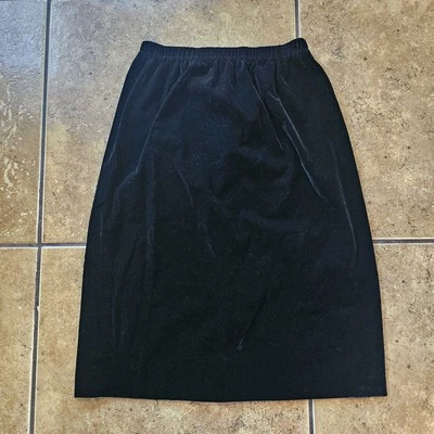 Falda Lápiz Terciopelo Negra Vintage Midi Marca Joanna Pequeña Años 90 80 Fiesta Cóctel Foto 1 de 4