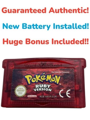 Pokémon Ruby Version (Game Boy Advance) GBA-Authentic-New Battery-Tested +Bonus! - Image 1 of 4