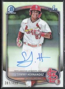2025 Bowman Chrome Sammy Hernandez Chrome Prospect Autograph Refractor /499 - Picture 1 of 2