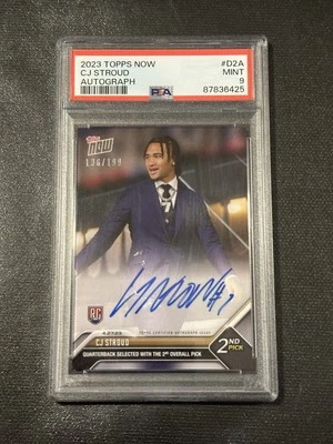 2023 Topps Now CJ Stroud Autograph D-2A Texans Draft Pick /199 - PSA 9 - Image 1 of 3