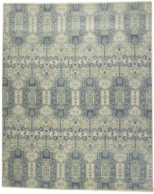12x15 ft Geometric Transitional Handmade Cream Extra Large Oriental Rug  Carpet - Image 1 of 4
