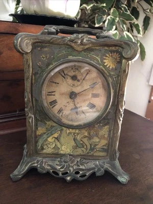 Pendule D’officier Ancienne Art Nouveau A Restaurer Bronze Collection - Photo 1/4