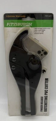 Sealed PITTSBURGH Finger Release Ratcheting PVC Pipe Cutter cuts 1-5/8" #66971 - Image 1 of 3