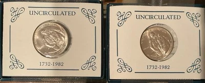 1982-S George Washington 1/2 Dollar Silver Commemorative Proofs (Box & COA) (2) - Image 1 of 4