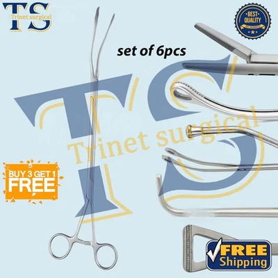 Juego de 6 instrumentos quirúrgicos tórax VATS - Instrumentos de cirugía torácica Foto 1 de 2