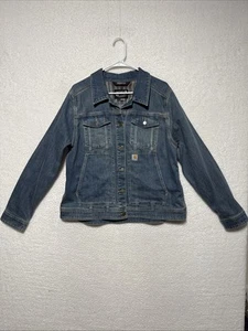 Carhartt Women’s Rugged Flex Denim Trucker Jacket Embroidered  Size XL (16-18) - Picture 1 of 9