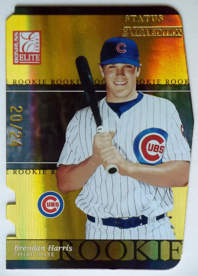 2003 Donruss Elite BRENDAN HARRIS Gold Status RC #/24 SP Extra Edition Die Cut - Image 1 of 1