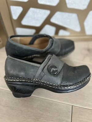 Zueco Softspots Tacón Mula Sin Cordones Zapatos Shooties Cuero Negro 10 W Ancho Foto 1 de 4