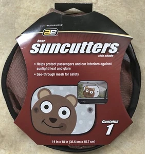 AE Auto Expressions BEAR SunCutters Side Shade Protect BABY Child KIDS 14” x 18” - Picture 1 of 2